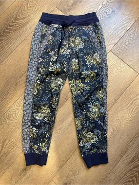 Anthropologie Kallie Floral Pull On Drawstring High Waist Ankle Jogger XS